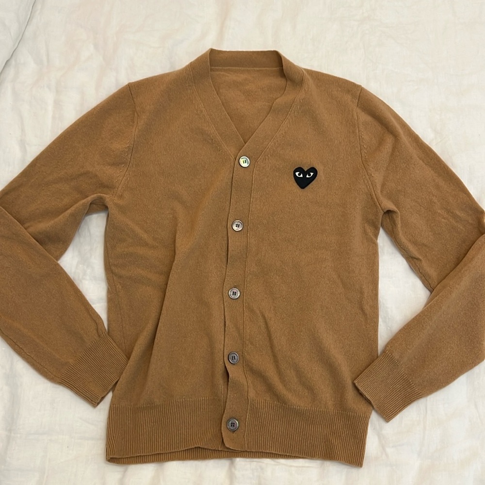 COMME des GARÇONS Cashmere Beige Cardigan Sweater S mens
